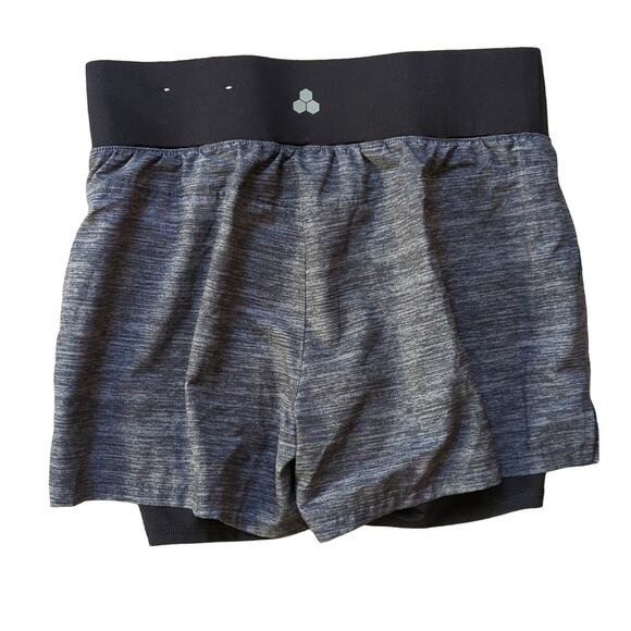 Tek Gear Space Dye Black Gray Layered Running Shorts NWOT - Picture 2 of 4